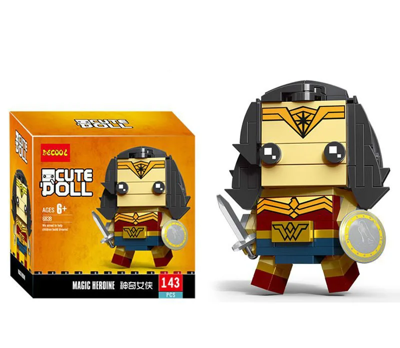 Много милых кукол Marvel Мстители супер герой Brick Heads Человек паук Бэтмен Супермен