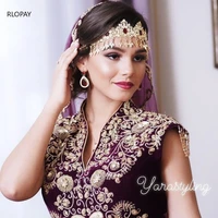 new morocco algeria wedding headpiece rhinestone bridal headwear luxury gold plated wedding hair accessories bridal headdress