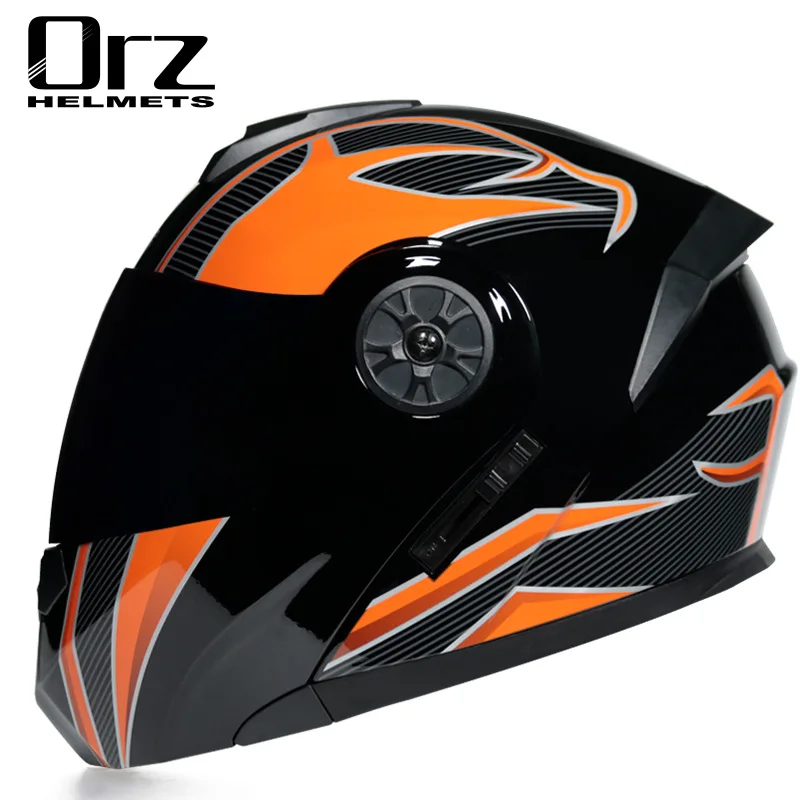 Новый профессиональный гоночный шлем модульный с двойными линзами