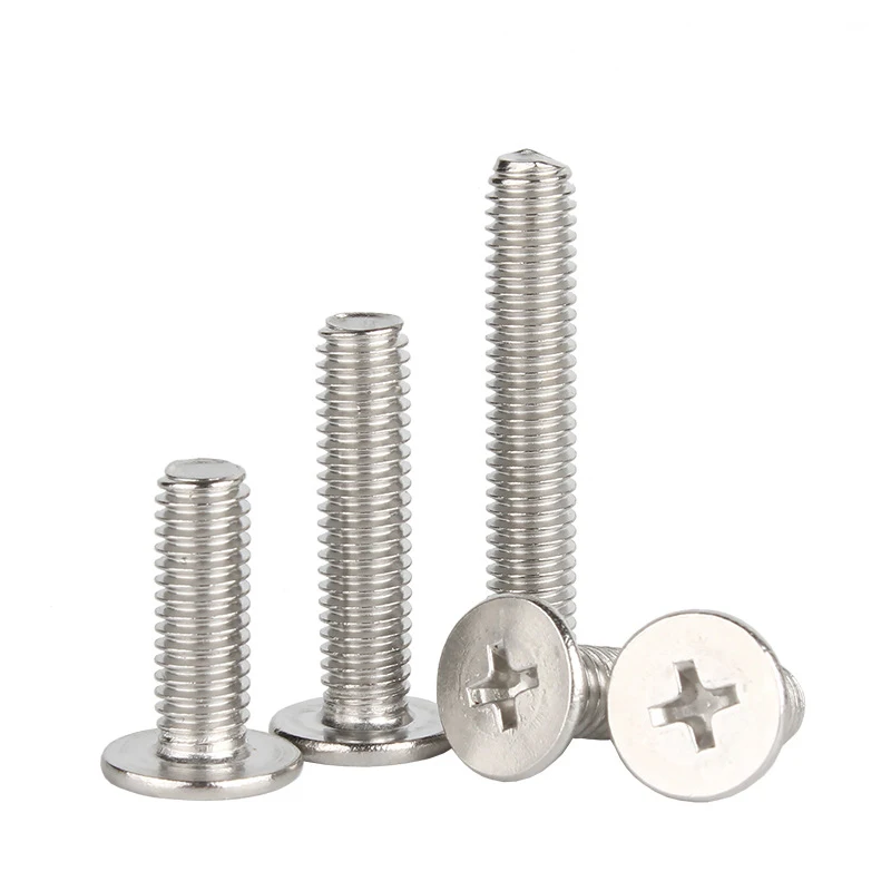 10pcs/lot Stainless Steel Cross Phillips CM Ultra Thin Super Low Flat Wafer Head Screw Bolt  M1.4 M1.6 M2 M2.5 M3 M4 M5 M6 M8
