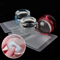 clear silicone nail stamper with scraper set nail art stamp for stamping polish print manicure transparent round stamp kit