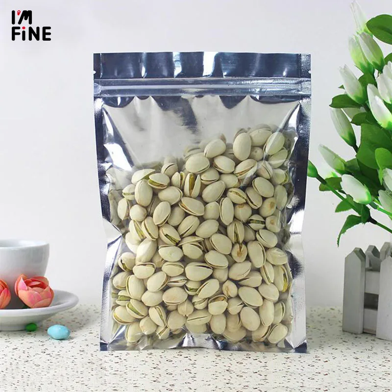 100 Pcs Clear Aluminum Foil Bag Self Seal Zipper Ziplock Packing Food Retail Resealable Baking Packaging Pouch | Дом и сад