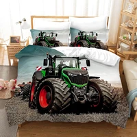 23 pieces truck outdoor bedding set 3d print large machine tractor duvet cover festival boys gift bed quilt cover pillowcase