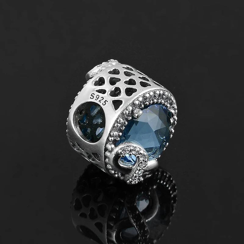 Лидер продаж модные оригинальные бусины из серебра 925 пробы с надписью Forever sea Blue