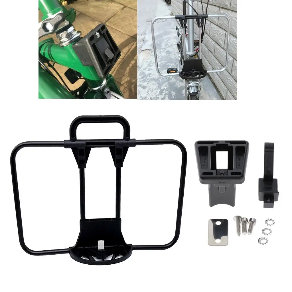 

Folding Bike Front Bag Rack Adapter Block Front Cargo Porteur Rack for