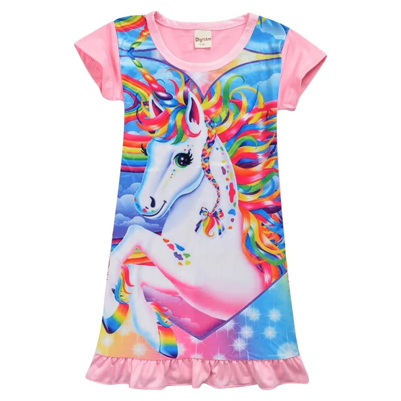 Летние платья с единорогом для маленьких девочек платье принцессы на день
