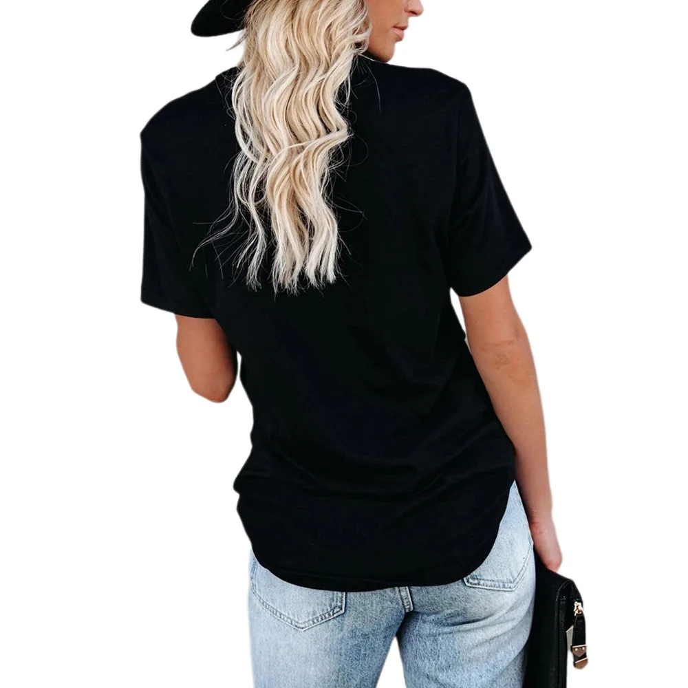 

Carney women's top leopard lip print crew neck short sleeve T-shirt