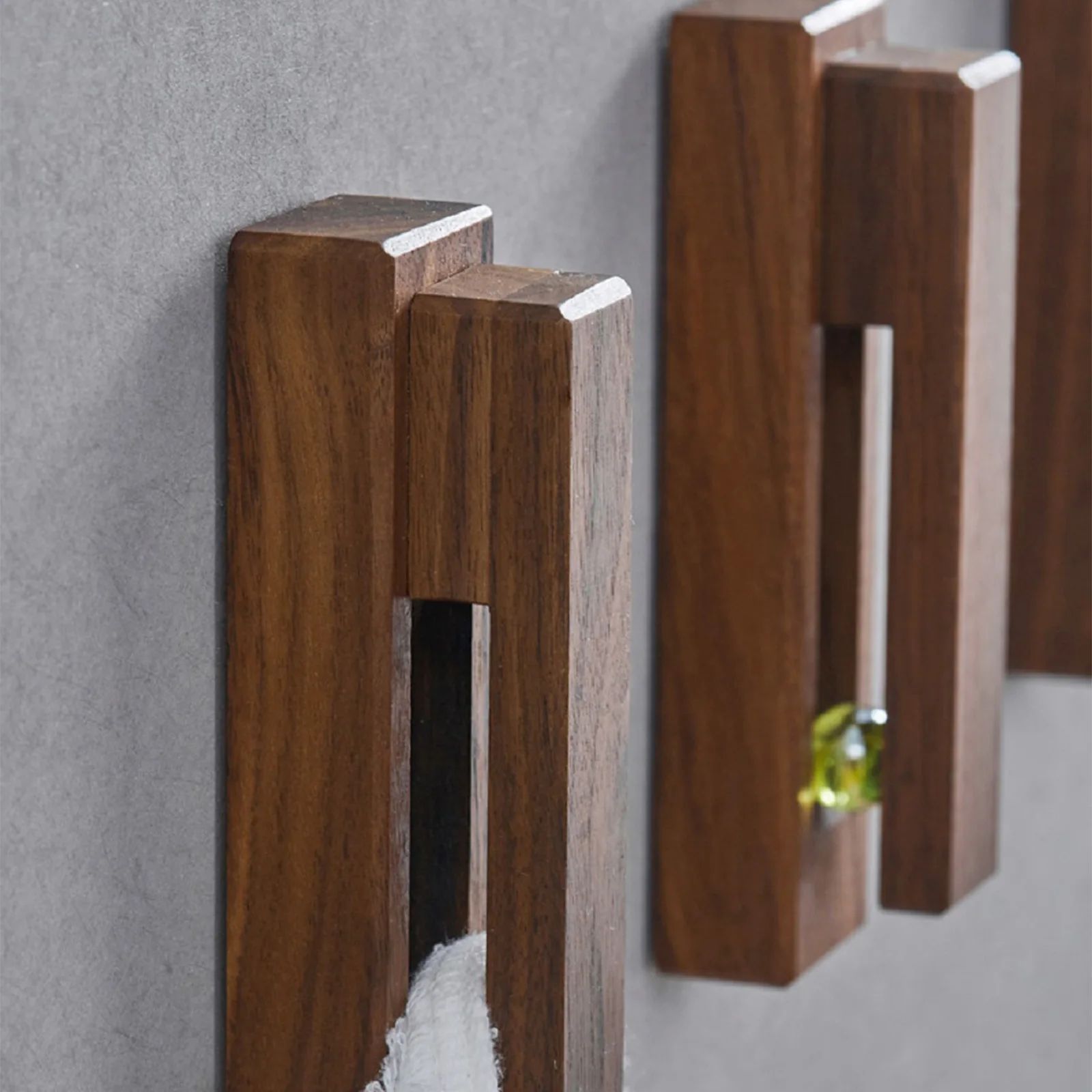 

Towel Hook Rack Wooden Wall Mounted Hanging Shelf Solid Wood Clothes Hanger Holder Durable Bathroom Accessories