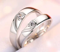 ytf213 925 silver classic engagement ring white cubic zircon wedding ring jewelry for male and female couples