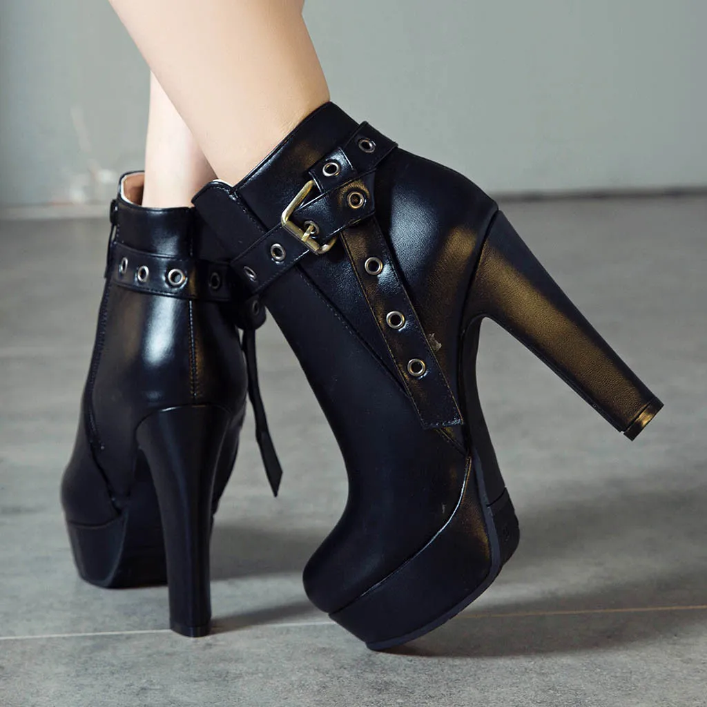 Сапоги SAGACE женские водонепроницаемые на платформе 12 см Высокий каблук молнии