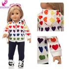 Кукольный свитер для мальчика 43 см, пальто с капюшоном, Одежда для куклы 18 дюймов, штаны, набор