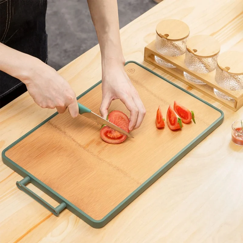 Bamboo Cutting Board with Handle Organic Wood Chopping Feet Non-Slip Rubber for Meat | Дом и сад