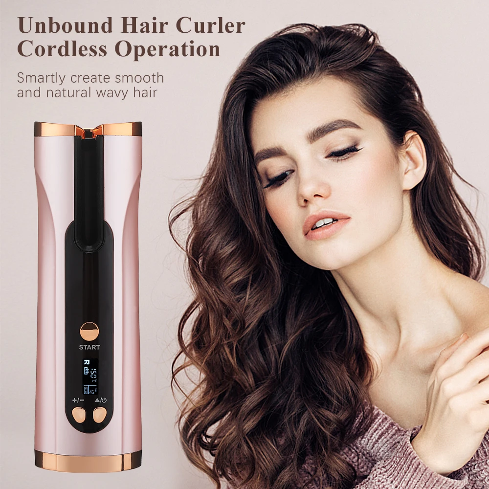

Cordless Automatic Hair Curler Auto Ceramic Wireless Curling Iron Beach Waves Wand USB Electric Professional Hair Waver Crimper