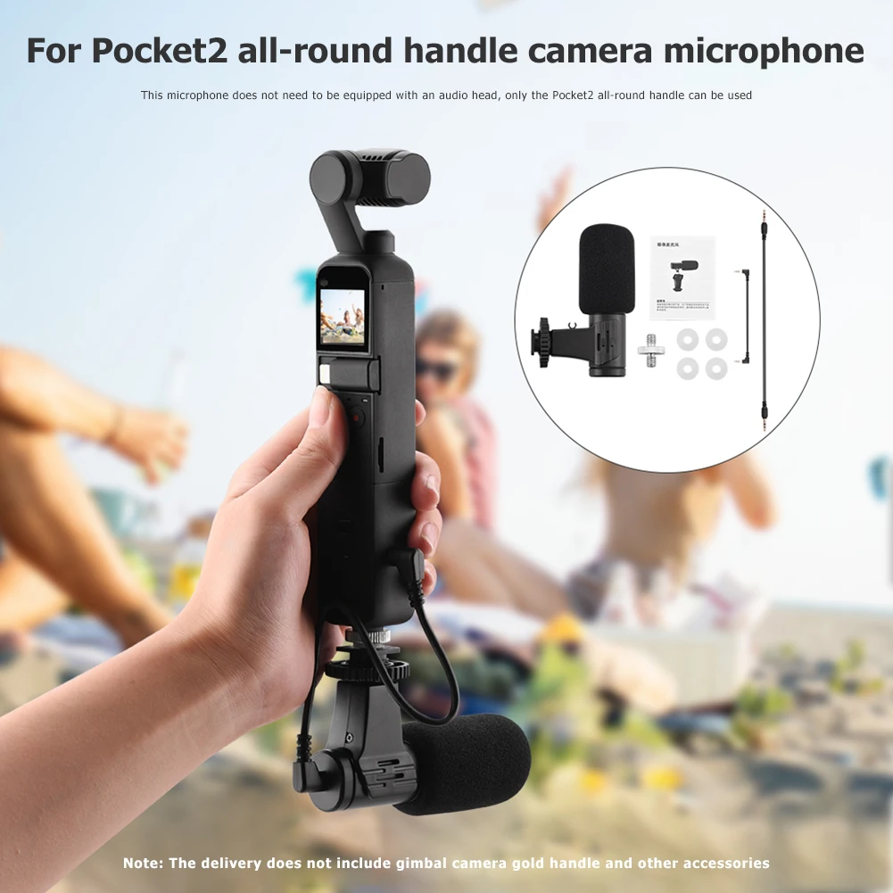 

Конденсаторный микрофон для записи ультра-широкий проводной микрофон 3,5 мм для DJI Pocket 2 запись аудио живой Vlog ветрозащитный микрофон