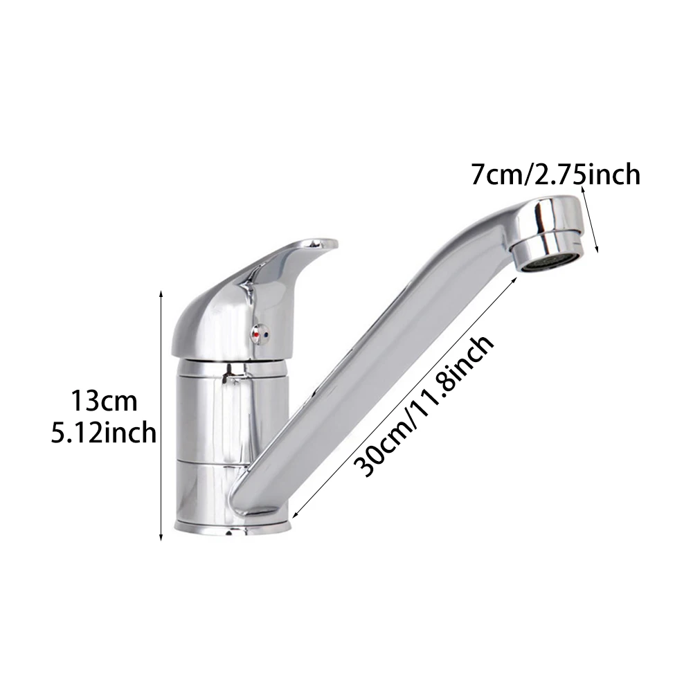 

Deck Mount Hot Cold Water Easy Install Modern Mixer Tap Zinc Alloy Kitchen Faucet Swivel Spout Sink Basin Bathroom Single Lever