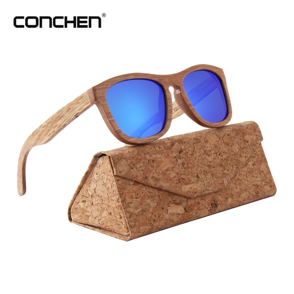 Солнцезащитные очки CONCHEN Мужские поляризационные бамбуковые брендовые