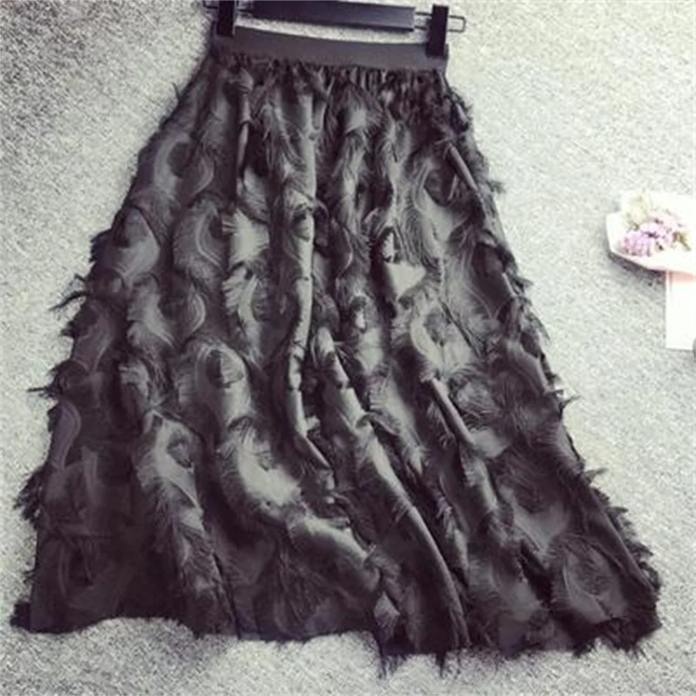 Женская плиссированная юбка повседневная с высокой талией эластичная для