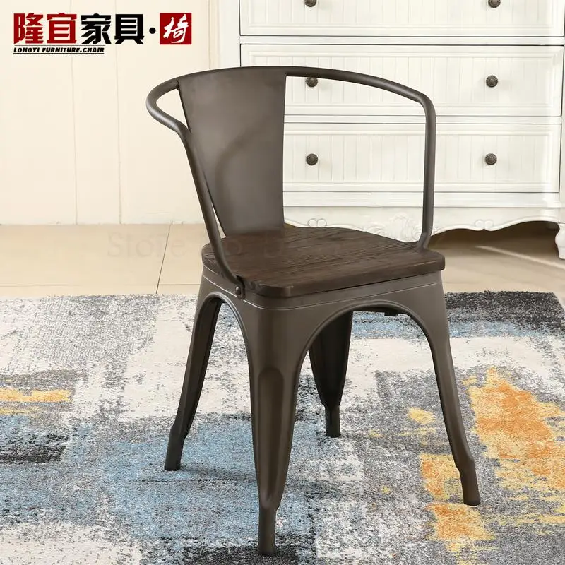 Скандинавский обеденный стул Li Xian с одинаковой спинкой промышленный круглый