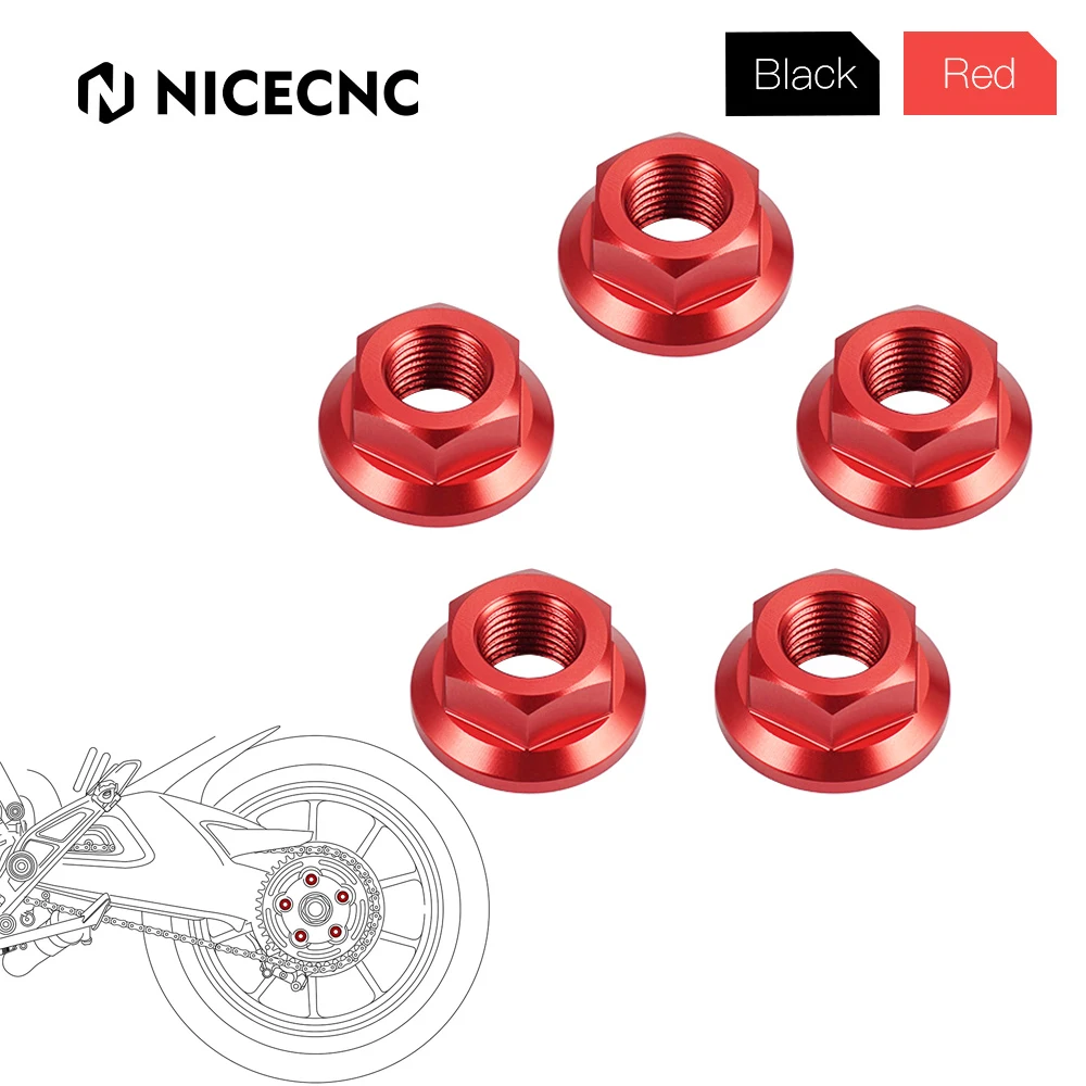 

For Ducati Scrambler 800 Icon Full Throttle 2015-2020 M10x1.25 Rear Sprocket Flange Nuts for Ducati Hypermotard 796 1100 EVO SP