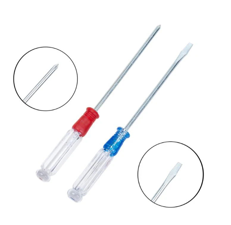 

2-inch screwdriver with crystal clear handle, dual-purpose screwdriver, Phillips screwdriver