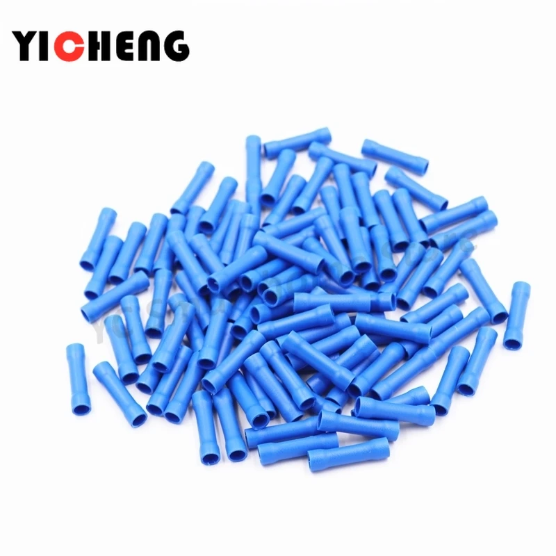 

50Pcs/25pcs BV1.25 BV2 BV5.5 Insulated Butt Connector Electrical Automotive Cable Wire Crimp Terminal