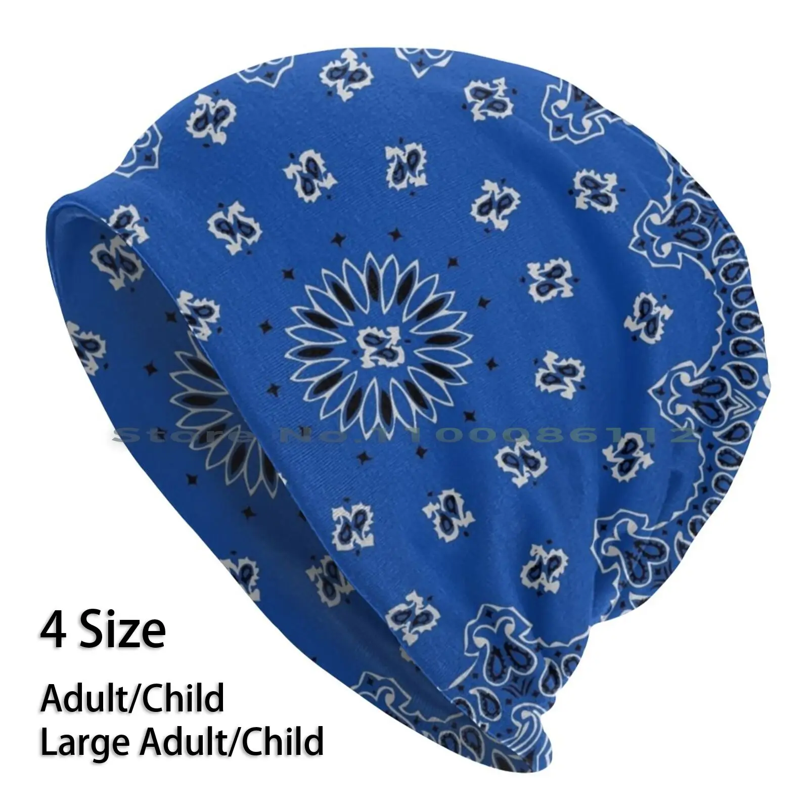 

Classic Bandana Style ( Blue Version ) Beanies Knit Hat Bandana Mask Blue Bandana Face Mask Blue Face Mask Brimless Knitted Hat