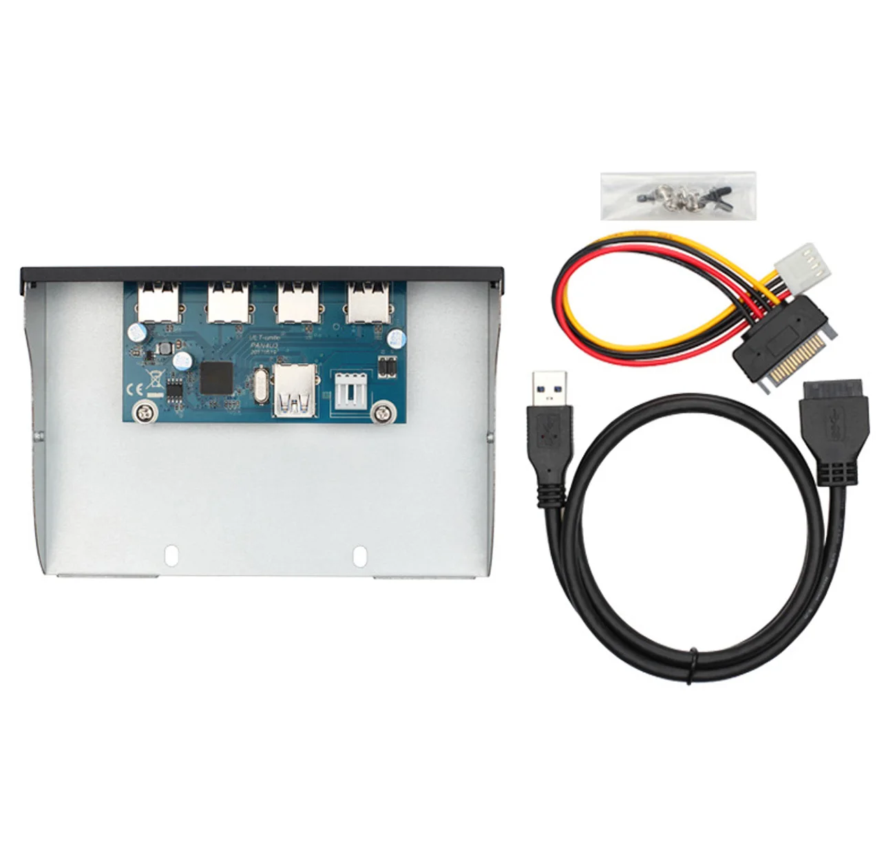 

USB 3.0 Front Panel Bay 20Pin to 4 Port USB 3.0 Hub Combo Bracket Adapter for PC Desktop 5.25" FDD Floppy Disk Drive