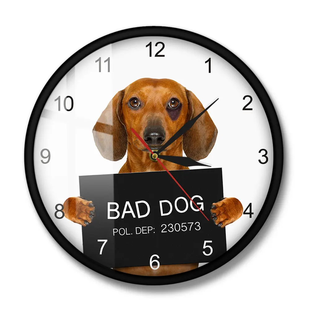Настенные часы такса персонализированные современные настенные наручные с