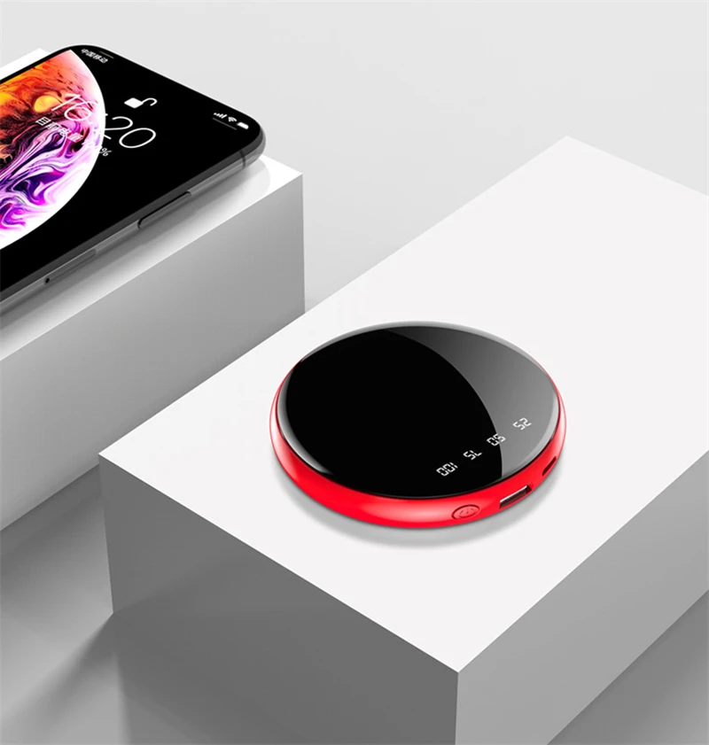 Round red Mi ni power Bank 20000 мАч usb зарядка портативное зарядное устройство Внешний аккумулятор для Xiaomi mi 8 iPhone 11 pro samsung S8 повербанк - Цвет: Round red