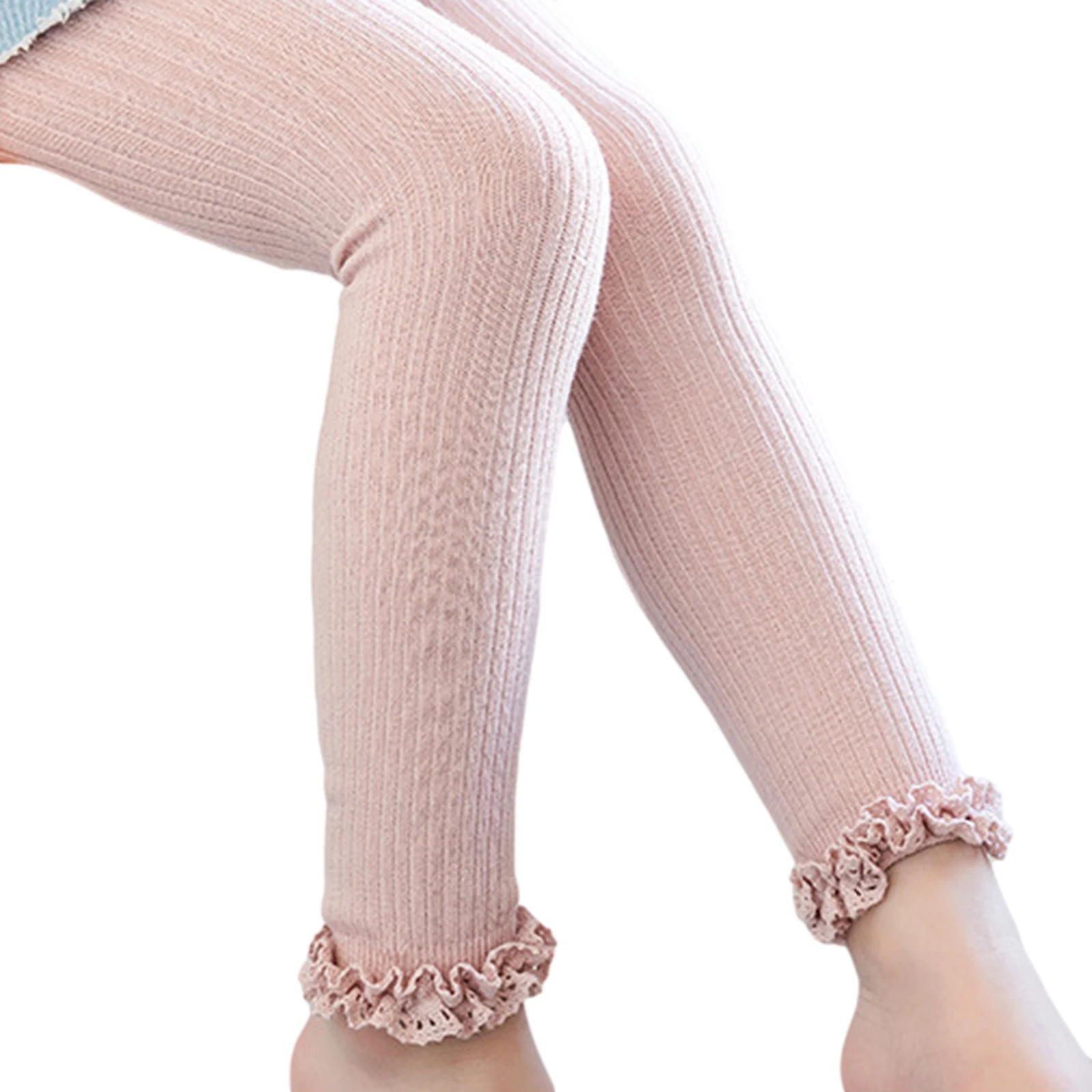 Леггинсы детские однотонные с бантом и жемчугом|Колготки чулки| |