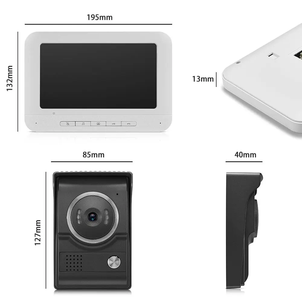 7 дюймов видео телефон двери внутренной связи HD Камера Системы дверь панель ввода