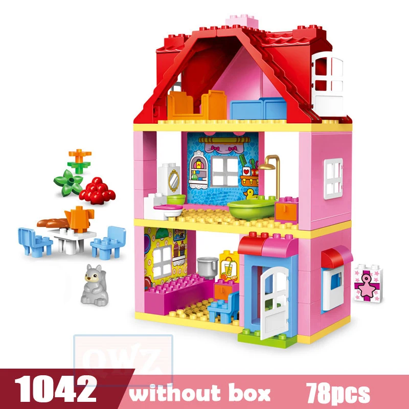 QWZ девочка принцесса большого размера наборы блоков семейный дом кирпичи Кирпичи