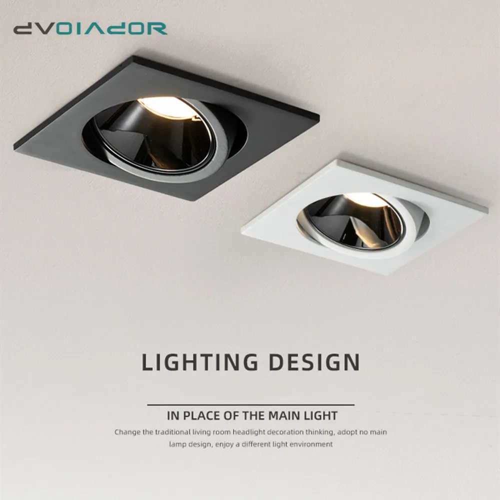 Потолочный светодиодный светильник Recesse диммируемая алюминиевая лампа 7 Вт 12 COB