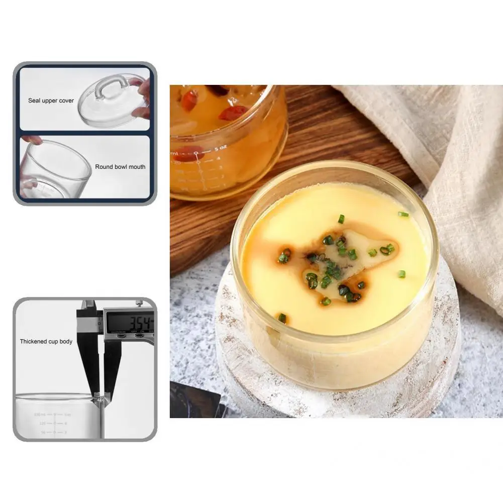 

Useful Glass Bowl Transparent with Lid Practical Clear Egg Mixing Bowls Mixing Bowl Egg Cooking Bowls 150ml