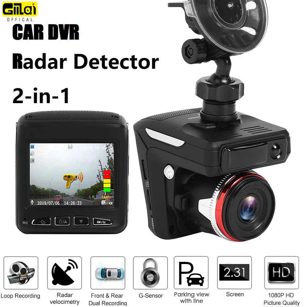 

Dash Cam Radar Detector 2-In-1 CAR DVR Radar Laser Driver Recorder Car Video Recorder Logger Video Camcorder Vehicle Black Box