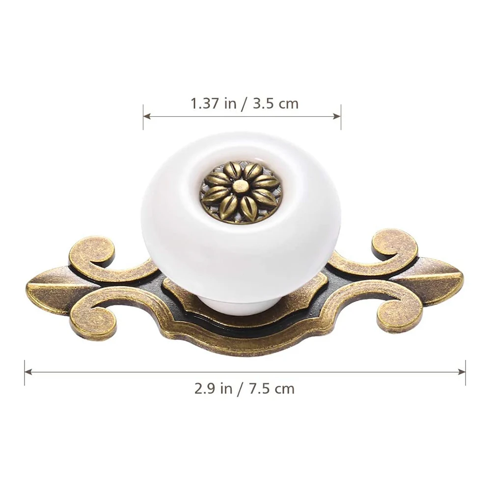 2 шт. ручки для ящиков металлический шкаф винтажные керамические шкафов комодов