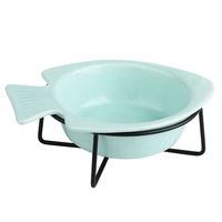 pet supplies cat bowls dog bowls protect the spine cute fish shape dining table cat bowl water bowl food pet feeder