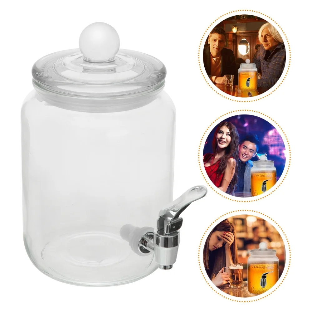 

1pc Classic Style Practical Glass Drink Glassware Drink Dispenser for
