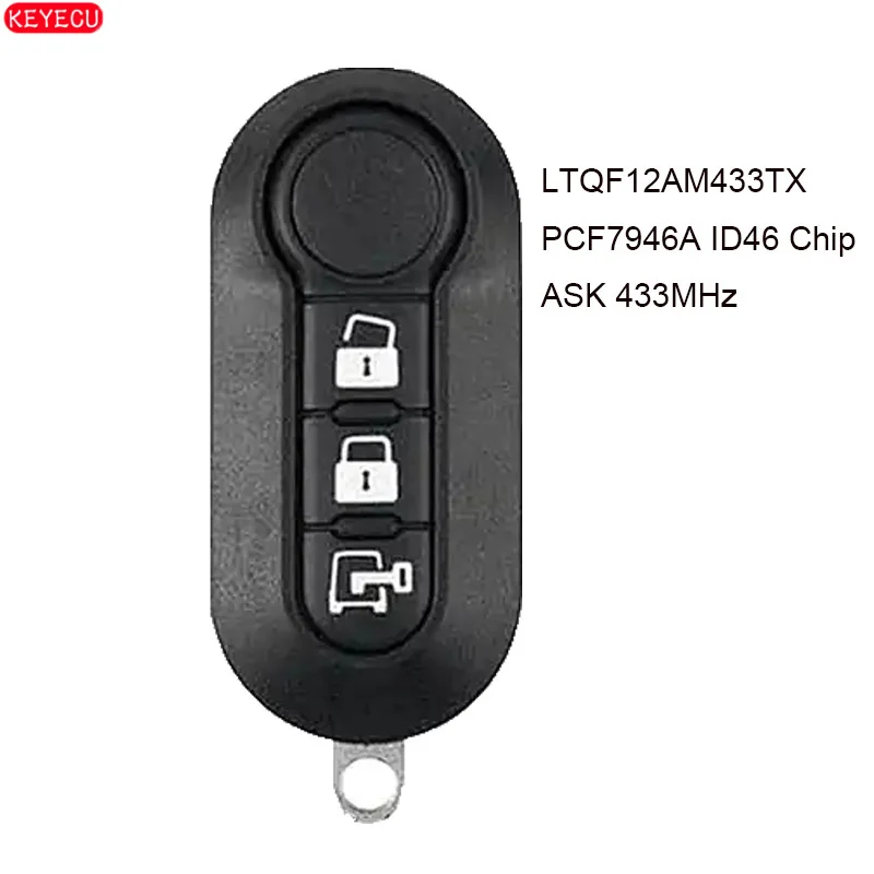 KEYECU дистанционный ключ 434 МГц PCF7946A ID46 для F * iat 500 2012 2017 D odge Ram Promaster City 2015 2018 FCC: