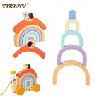 Детский конструктор TYRY.HU, деревянный, цветной, автомобиль-ходунки, деревянная игра Дженга