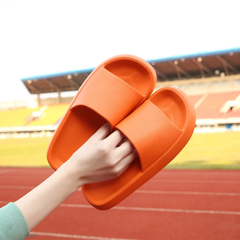 

Шлепанцы женские/мужские домашние на толстой подошве, Нескользящие, для ванной, Летние красивые тапочки для пар, модная обувь