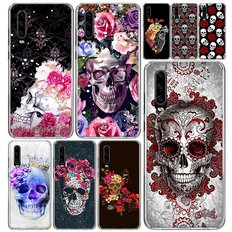 Чехол для телефона с изображением сахарного черепа Huawei P40 P30 P20 P10 Mate 30 20 10 P Smart Z Pro
