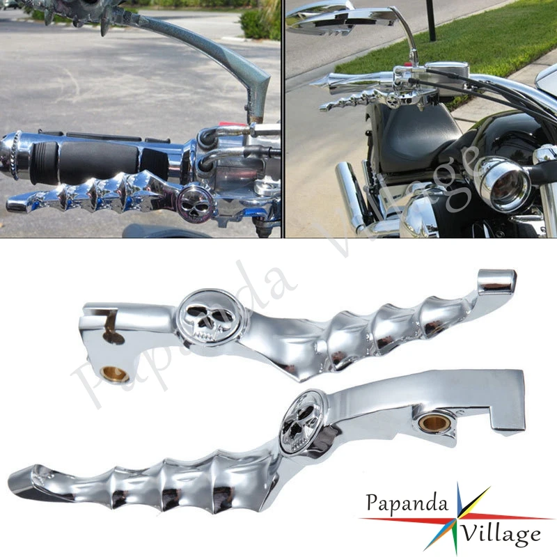 1 пара хромированных алюминиевых ручек сцепления мотоцикла для Honda CB750 VF750C VTX1300 VT