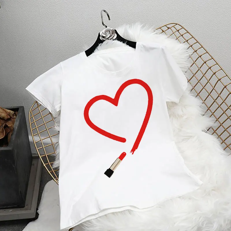 Vogue футболка для девочек в стиле ретро футболки грудничков губная помада детская