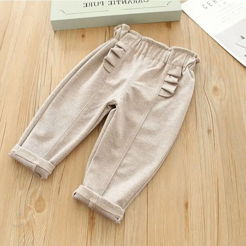 Брюки для девочек детская осенне-зимняя одежда однотонные детские брюки