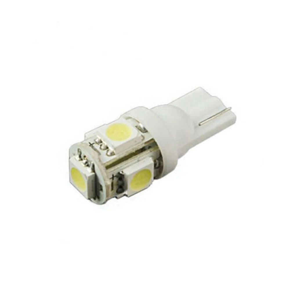 50 шт. белая клиновидная Светодиодная лампа T10 5-SMD 5050 W5W 2825 158 192 168 добавьте стиля и