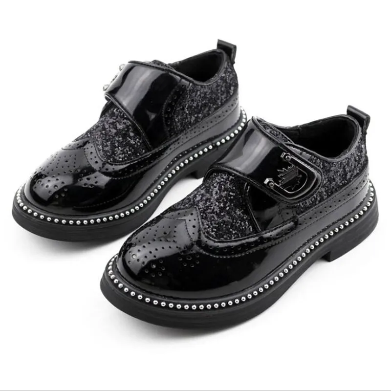 Кожаные туфли для мальчиков черные весна 2021 новинка Студенческая обувь в