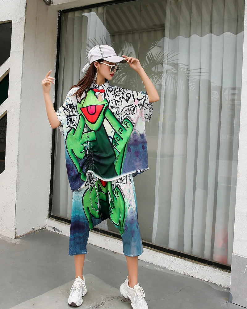 Vefadisa Модный женский комплект размера плюс с мультяшным принтом лето 2020 женская