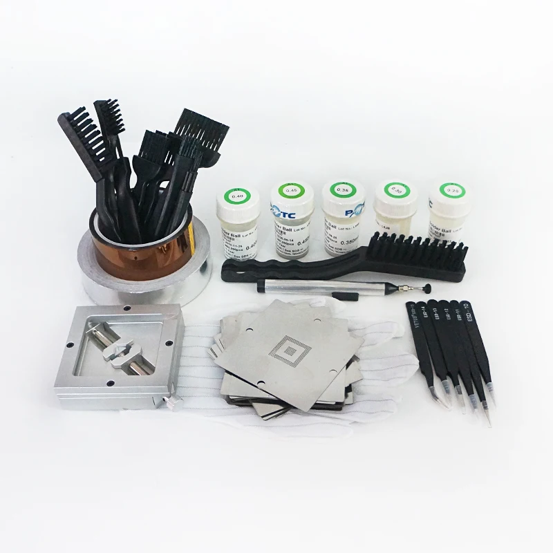 

bga reballing station HT-90 silver with stencils 90MM 13pcs