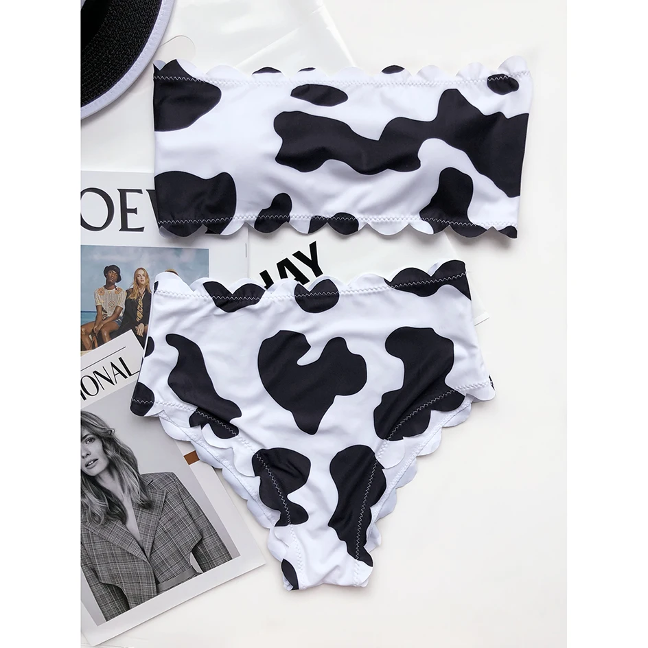 

High Waist Bikini Sexy Swimwear Women's Swimsuit 2021 Zebra Print Bandeau Brazilian Bikinis Set Swim Wear Bathing Suit Biquini